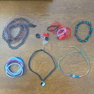 Y2K Fun Jewellery Bundle - Chokers, Bracelets, Rings